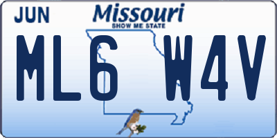 MO license plate ML6W4V