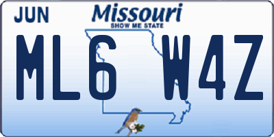 MO license plate ML6W4Z