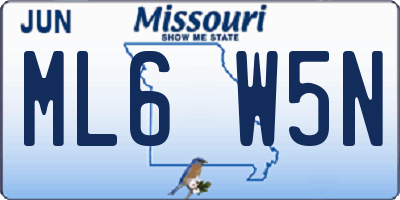 MO license plate ML6W5N
