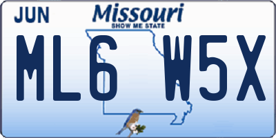 MO license plate ML6W5X