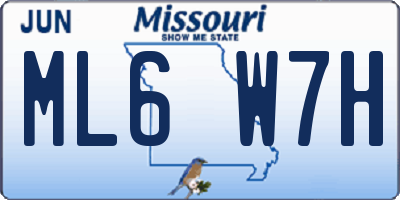 MO license plate ML6W7H