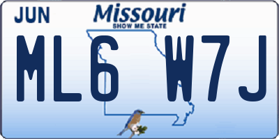 MO license plate ML6W7J
