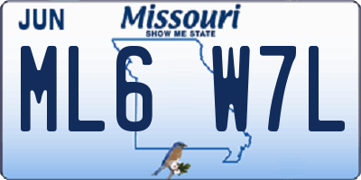 MO license plate ML6W7L