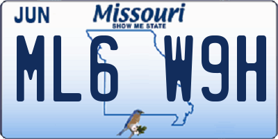 MO license plate ML6W9H