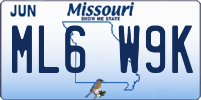 MO license plate ML6W9K