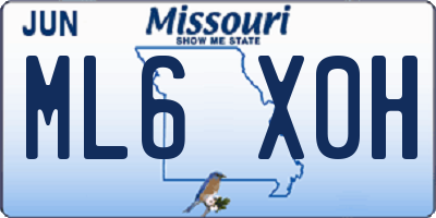MO license plate ML6X0H