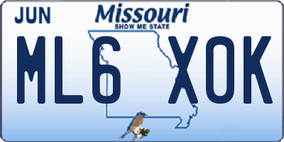 MO license plate ML6X0K