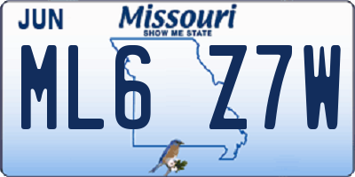 MO license plate ML6Z7W