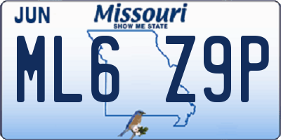 MO license plate ML6Z9P