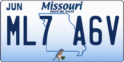 MO license plate ML7A6V