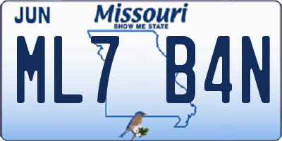 MO license plate ML7B4N
