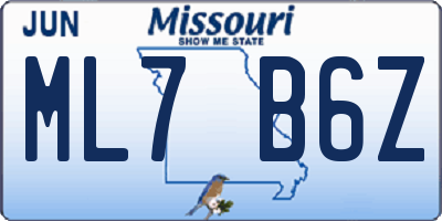 MO license plate ML7B6Z