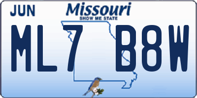 MO license plate ML7B8W
