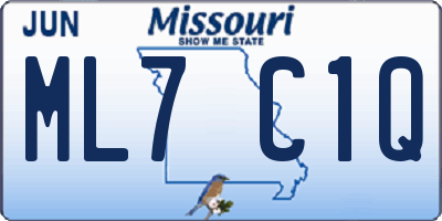 MO license plate ML7C1Q