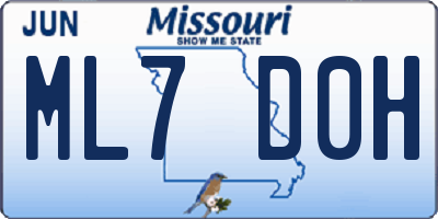 MO license plate ML7D0H