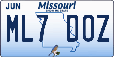 MO license plate ML7D0Z