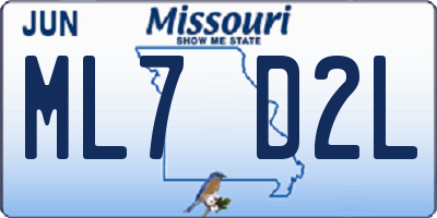 MO license plate ML7D2L
