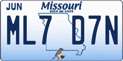 MO license plate ML7D7N