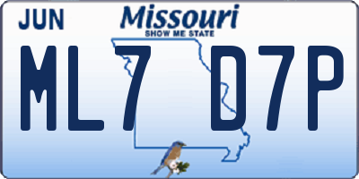 MO license plate ML7D7P
