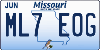 MO license plate ML7E0G
