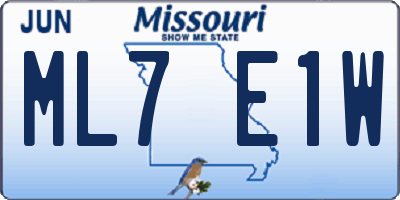 MO license plate ML7E1W