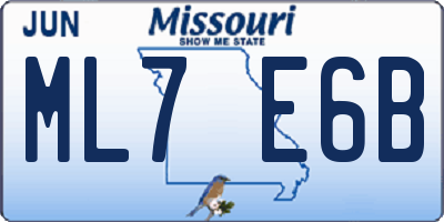MO license plate ML7E6B