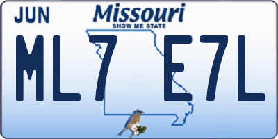 MO license plate ML7E7L