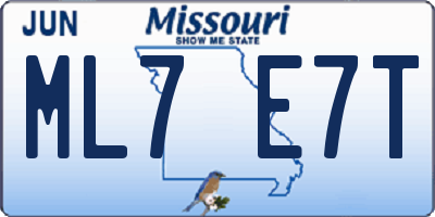 MO license plate ML7E7T