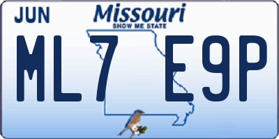 MO license plate ML7E9P