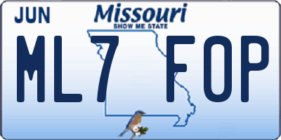 MO license plate ML7F0P