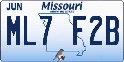 MO license plate ML7F2B