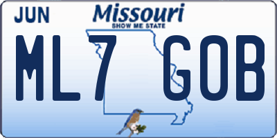 MO license plate ML7G0B