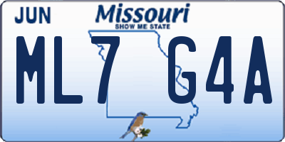 MO license plate ML7G4A