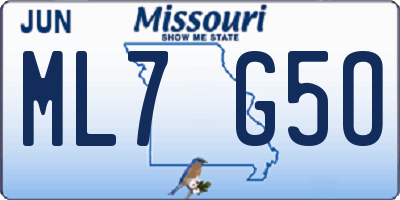 MO license plate ML7G5O