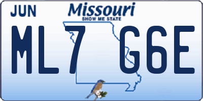 MO license plate ML7G6E