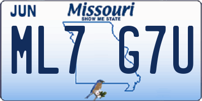 MO license plate ML7G7U