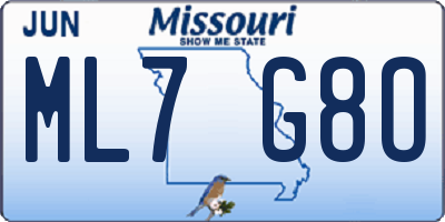 MO license plate ML7G8O