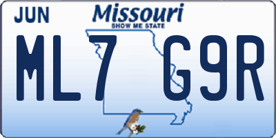 MO license plate ML7G9R