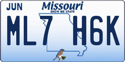 MO license plate ML7H6K