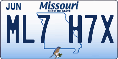 MO license plate ML7H7X