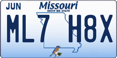 MO license plate ML7H8X