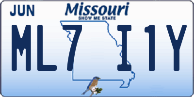 MO license plate ML7I1Y