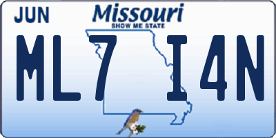 MO license plate ML7I4N