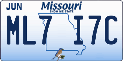 MO license plate ML7I7C