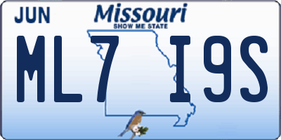 MO license plate ML7I9S