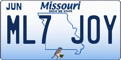 MO license plate ML7J0Y