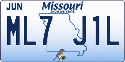 MO license plate ML7J1L