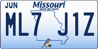 MO license plate ML7J1Z