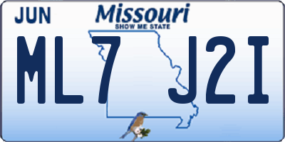 MO license plate ML7J2I