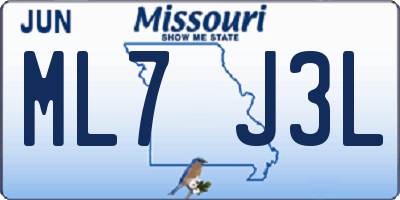 MO license plate ML7J3L